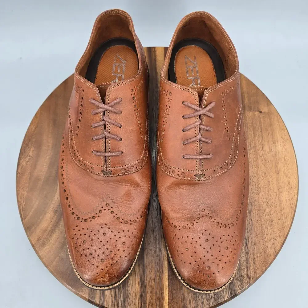 Cole Haan Zerogrand Oxfords Mens 15 Wide Brown Leather Wingtip Brogue Shoes